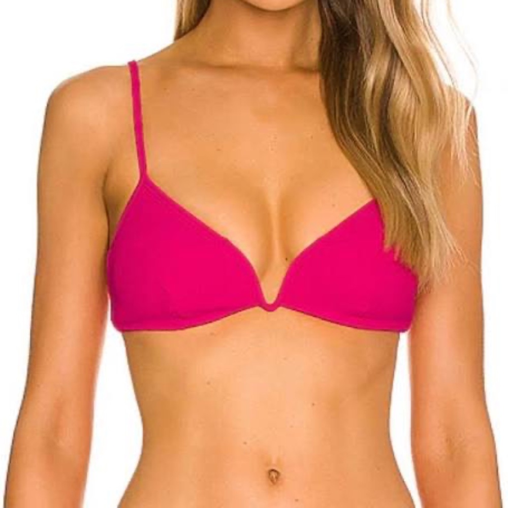 L*Space Helena Bikini Top in Bougainvillea Pink Size Medium